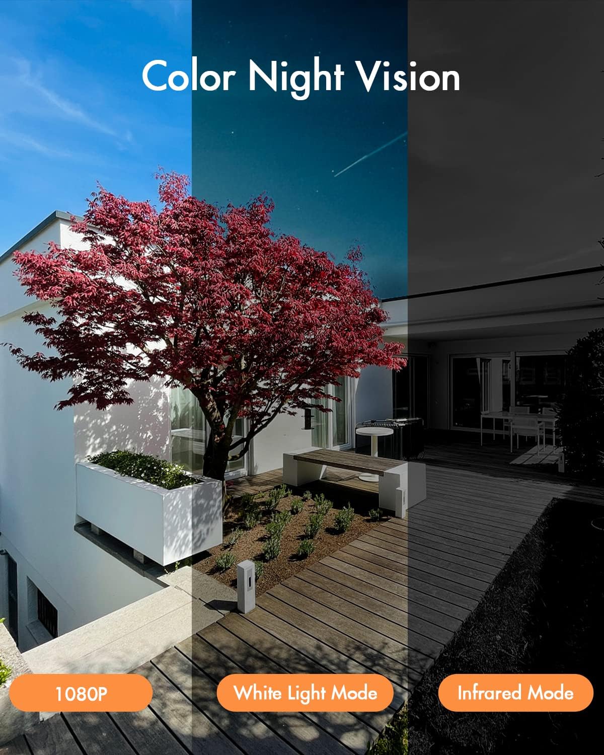Solar Powered Security Camera Wireless Outdoor WiFi 1080P Color Night Vision with Solar Panel Z8854