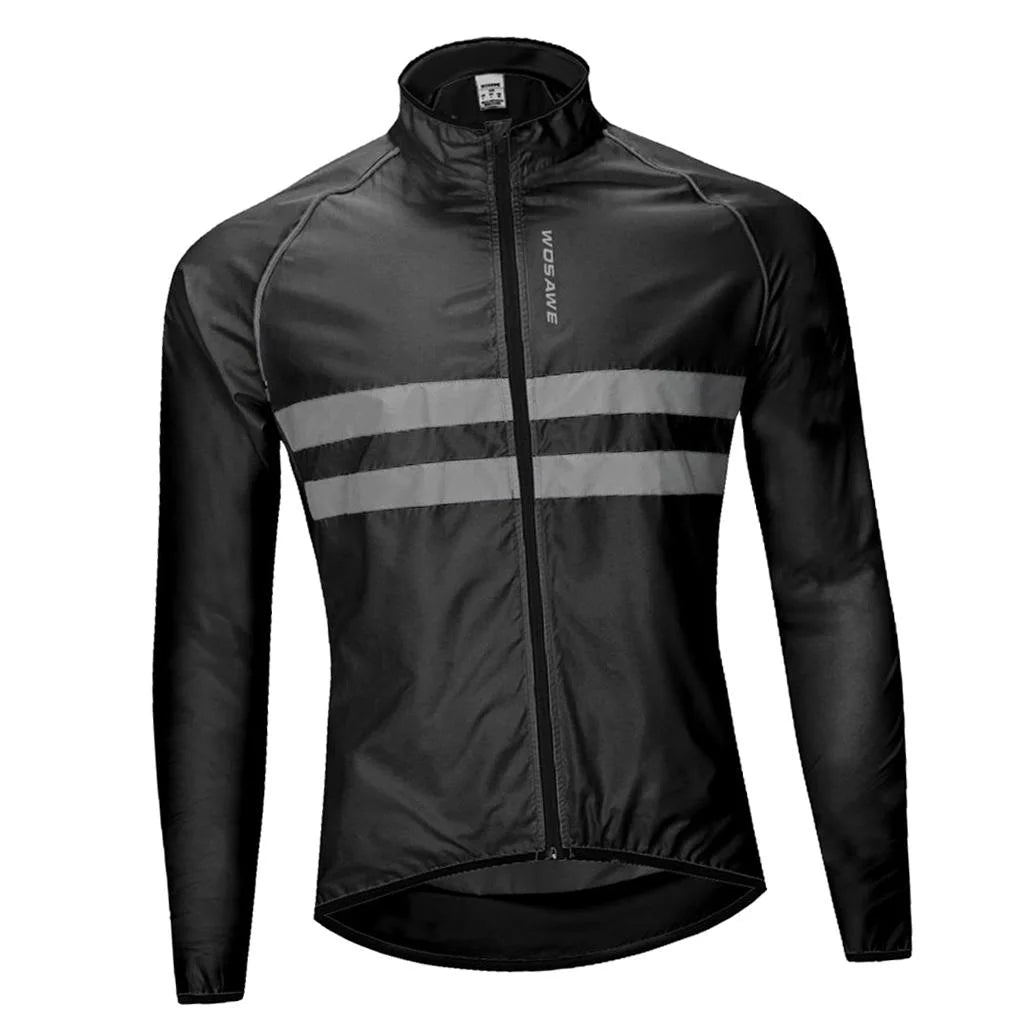 Black XXL Windproof Long-Sleeve Riding Jacket X2970