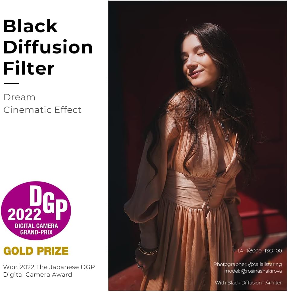 67mm Black Diffusion 1/4 Filter with 28 Multi-Layer Coatings Pack of 2 F43875