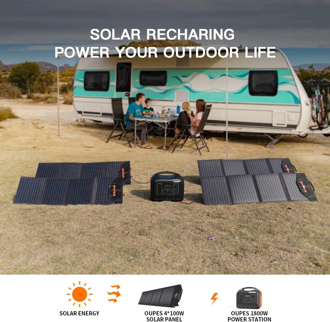1800W/1488Wh Portable Power Station with 2 X 100W Foldable Solar Panel LiFePO4 Battery Z448