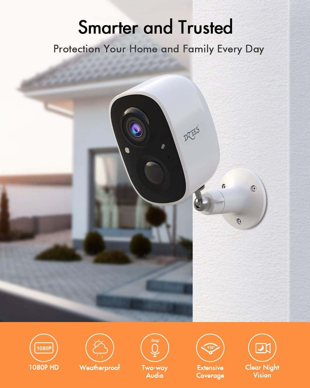 Solar Powered Security Camera Wireless Outdoor WiFi 1080P Color Night Vision with Solar Panel Z8854