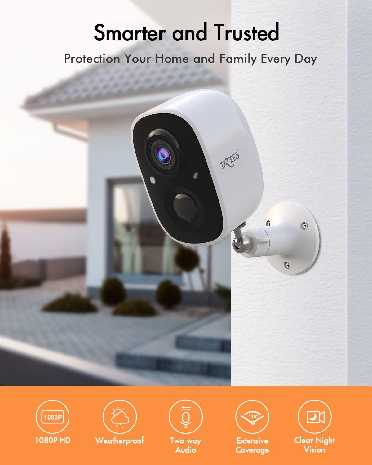 Solar Powered Security Camera Wireless Outdoor WiFi 1080P Color Night Vision with Solar Panel Z8854