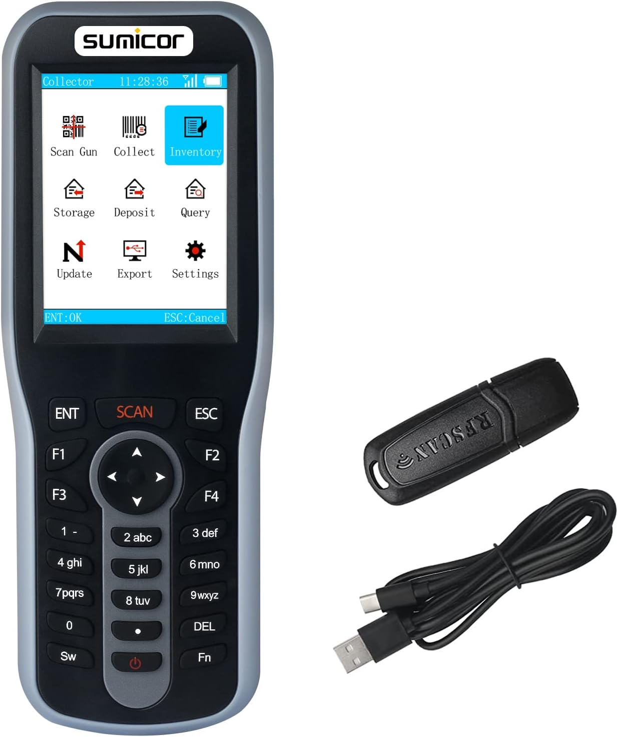 Wireless 2.4 Ghz Handheld Barcode Scanner with 2.8'' HD Screen I8347