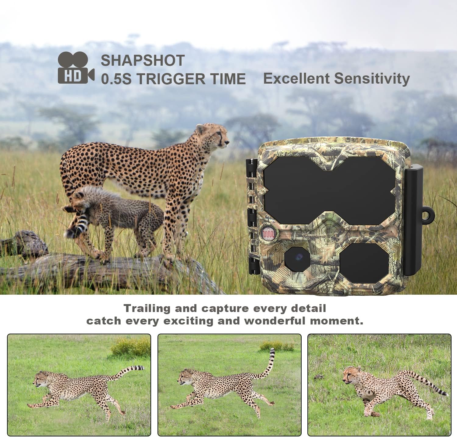 Pack of 2 Mini 12MP 1080P Waterproof Game Camera with Night Vision Motion Activated Video Cam I496569