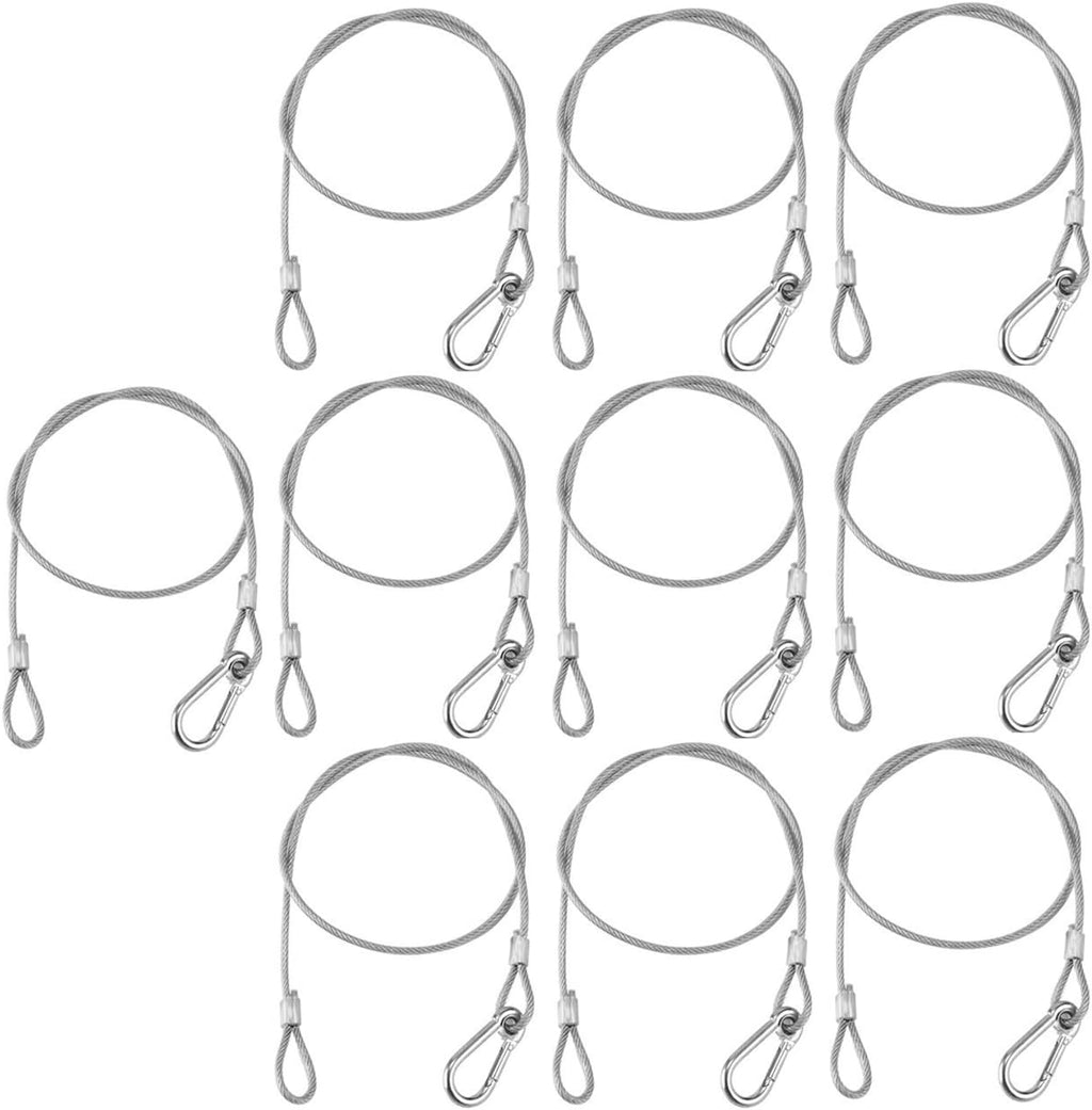 Stage Lights Safety Cables 33'' Stainless Steel Security Rope, Pack of 10 N993