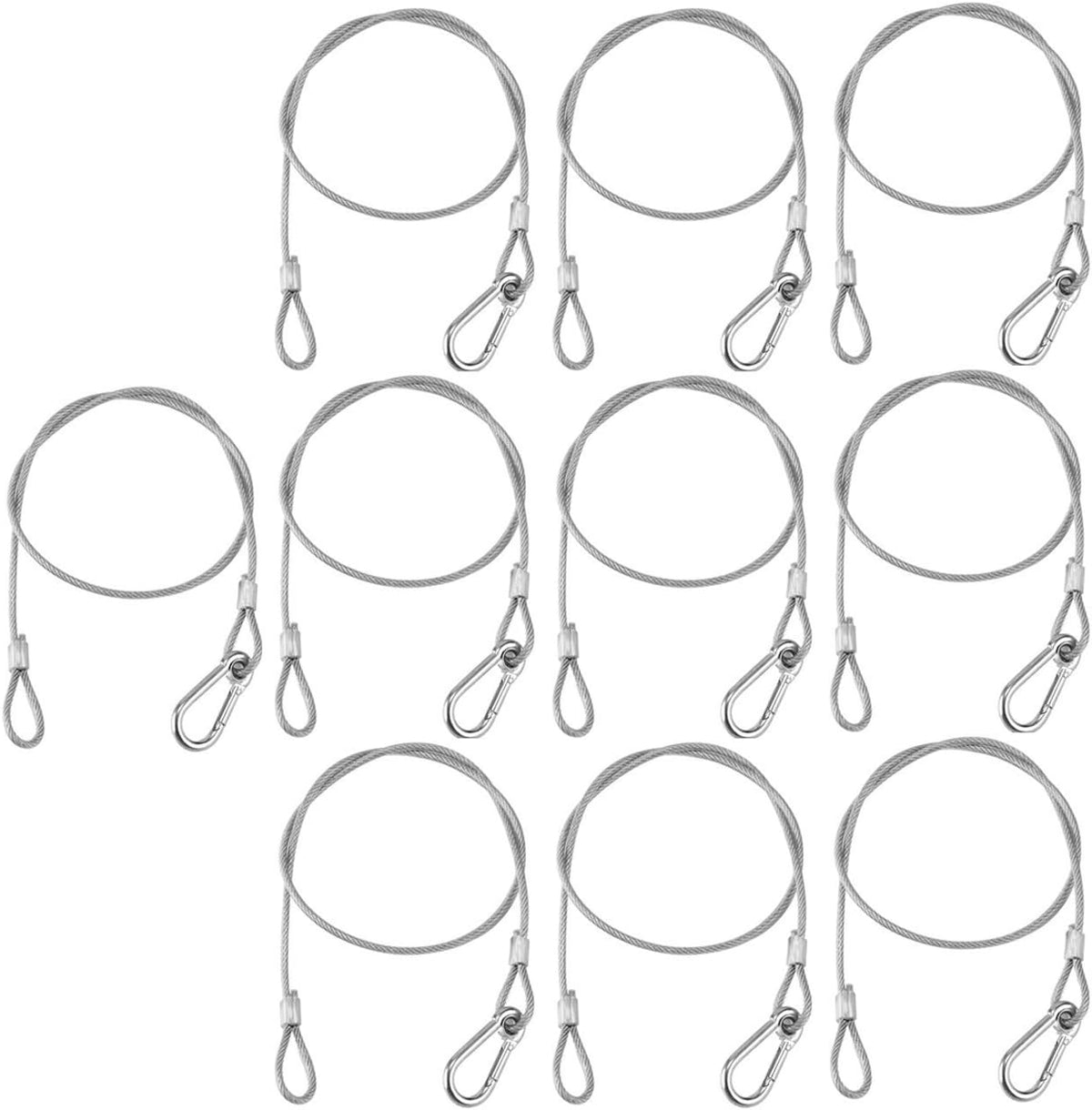 Stage Lights Safety Cables 33'' Stainless Steel Security Rope, Pack of 10 N993