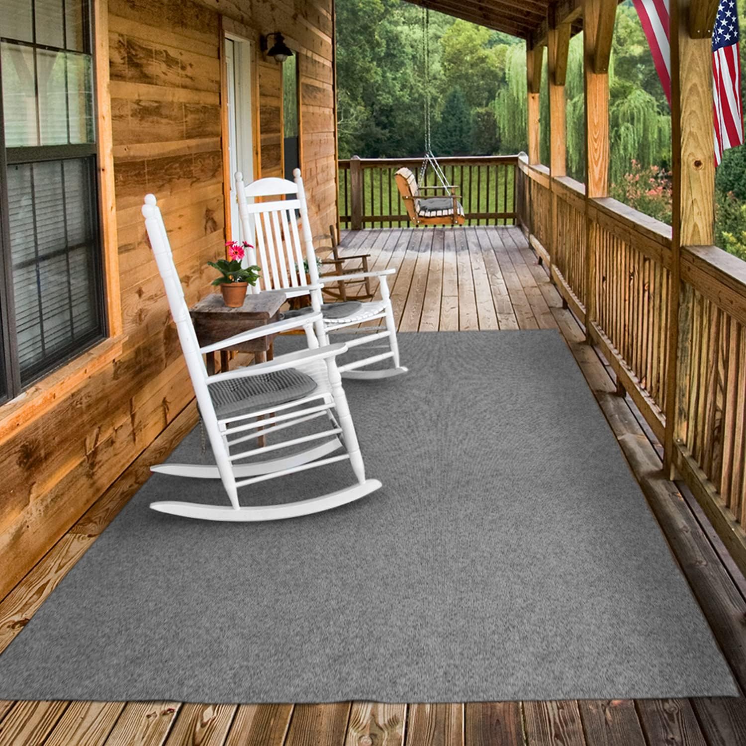 Indoor Outdoor Carpet with Rubber Marine Backing - Gray - 6 Feet x 10 Feet G556
