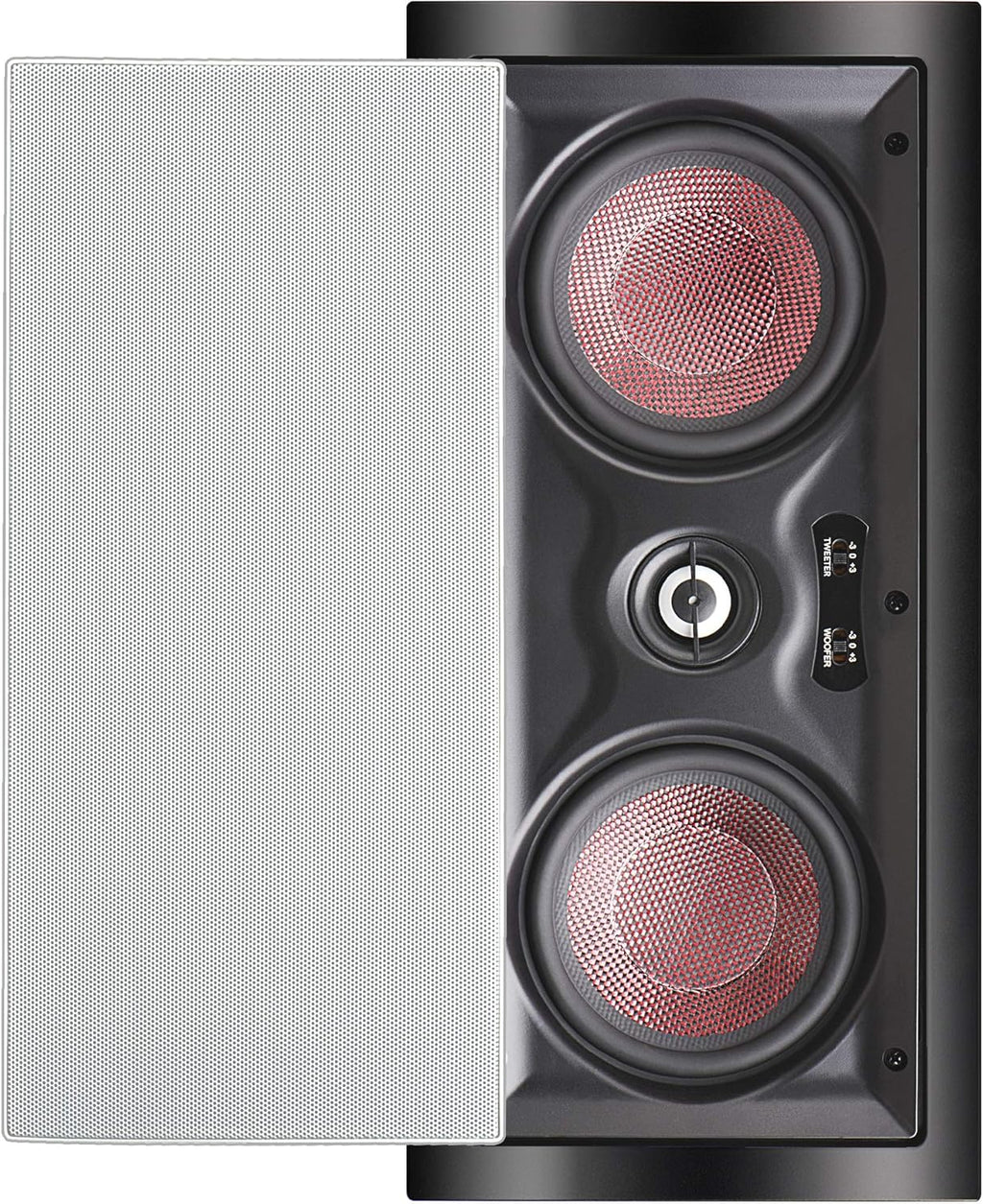 In Wall 8" Speakers Pair with Silk Dome Tweeter and Trimless Magnetic Grill S847648