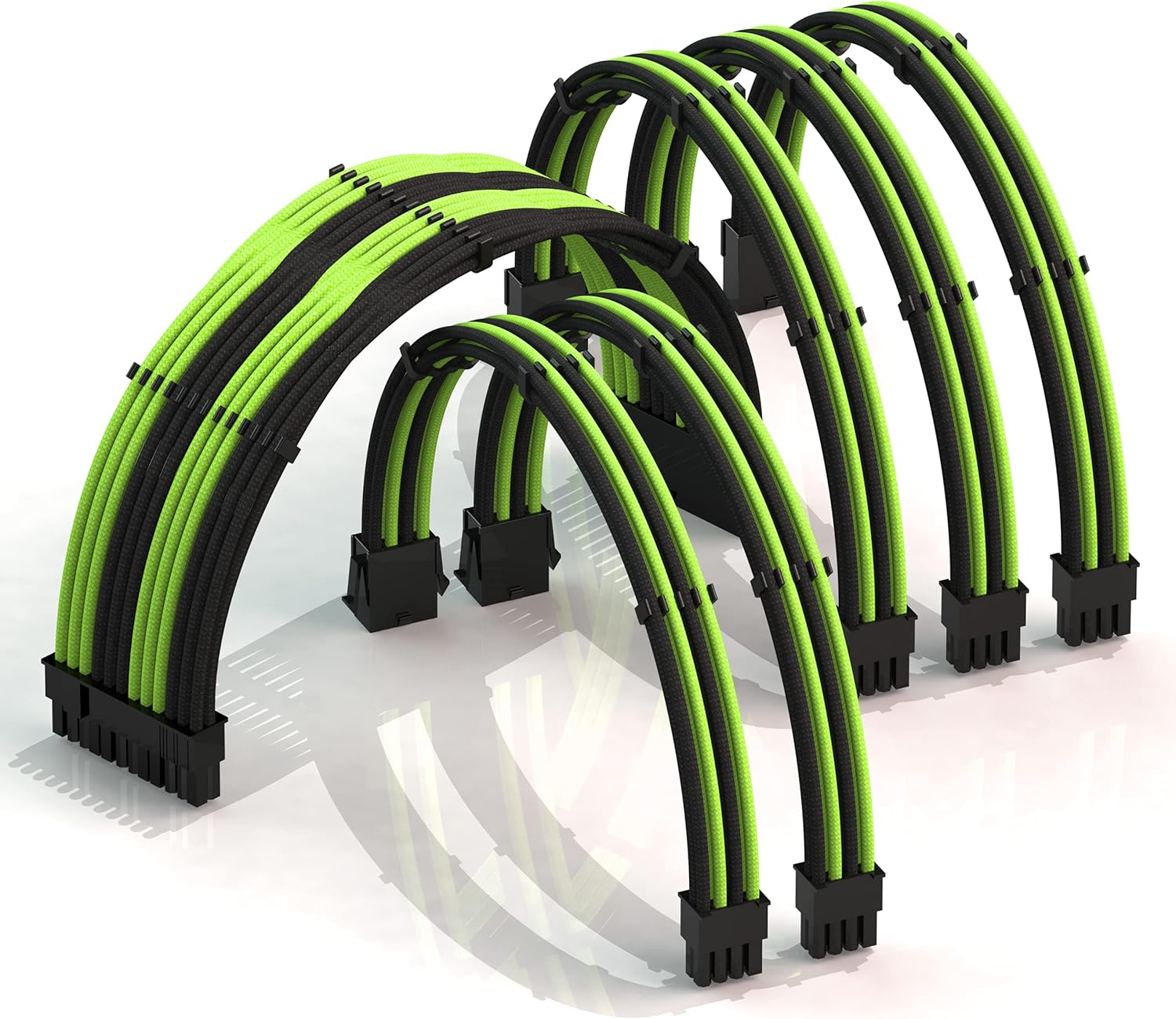 30cm Braided PSU Cable Extension Kit Blueblack Pack of 2 G35439