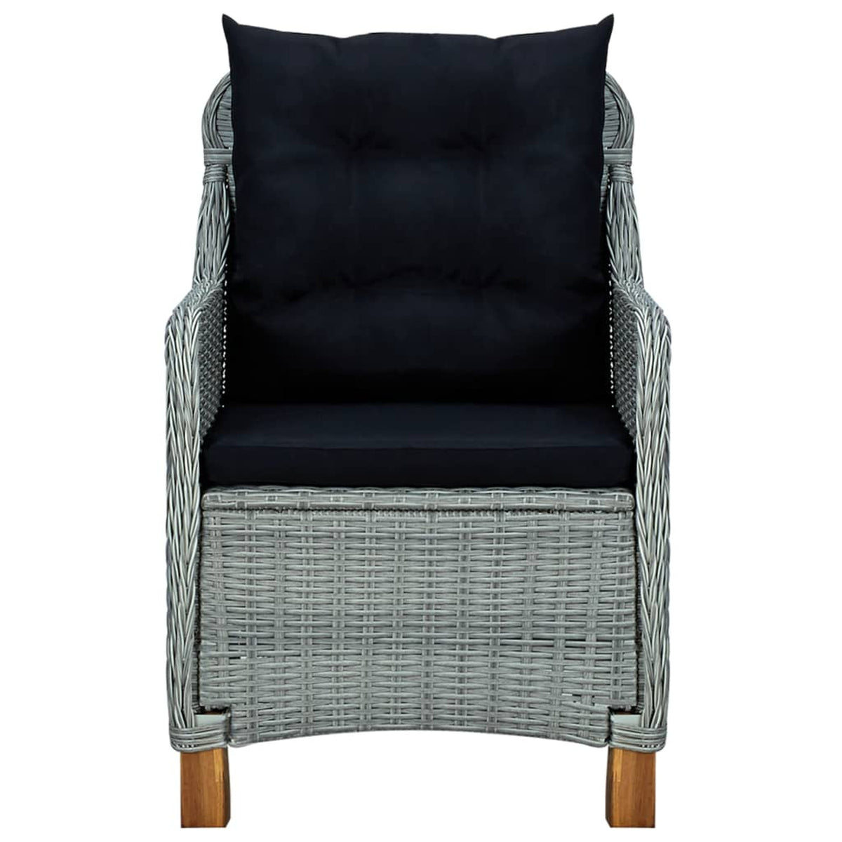 Gray Poly Rattan Patio Chairs with Cushions 2 pcs I6557