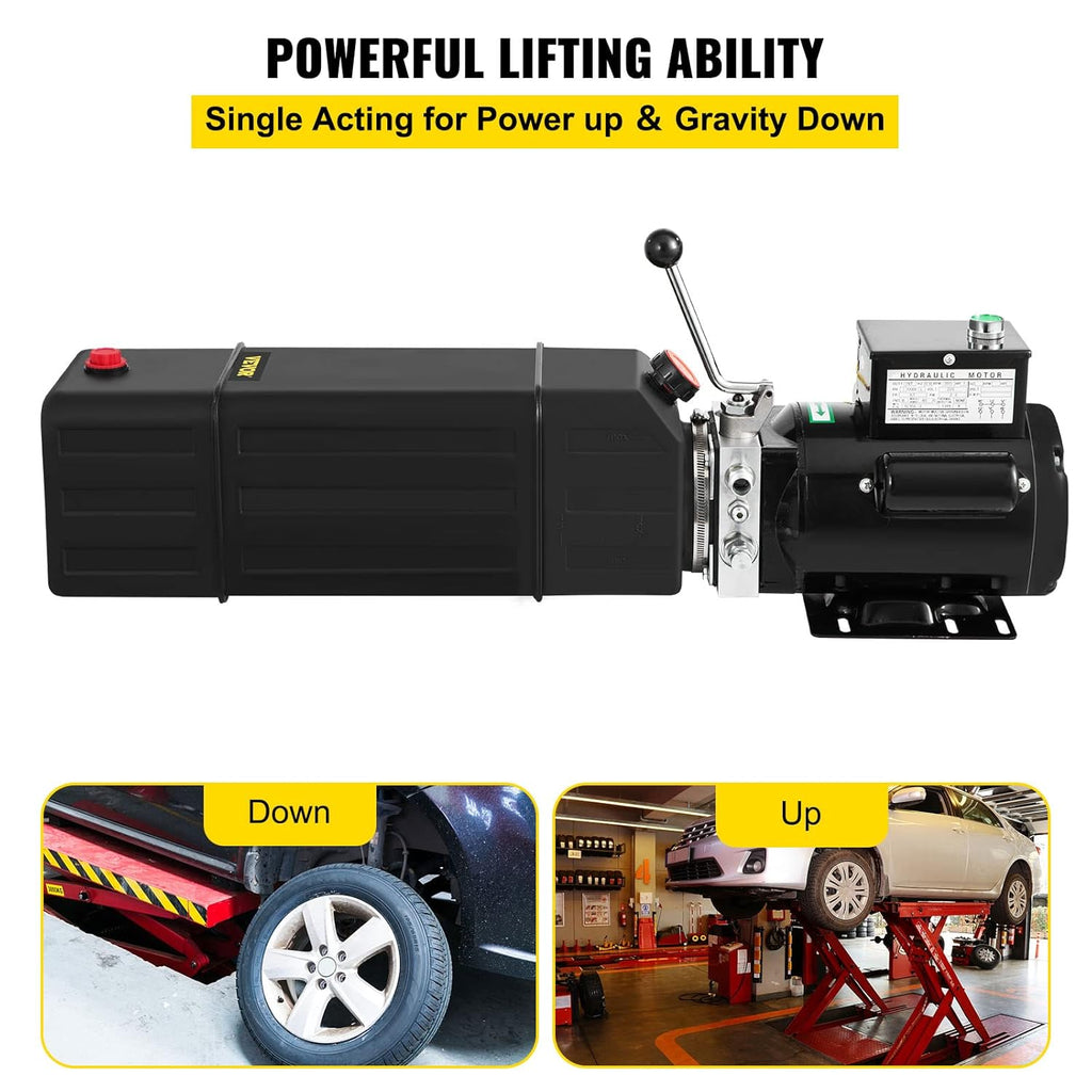 Hydraulic Pump 4 Gallon 3450 RPM 208-230 Volt 2 Horsepower Portable Car Lift I333