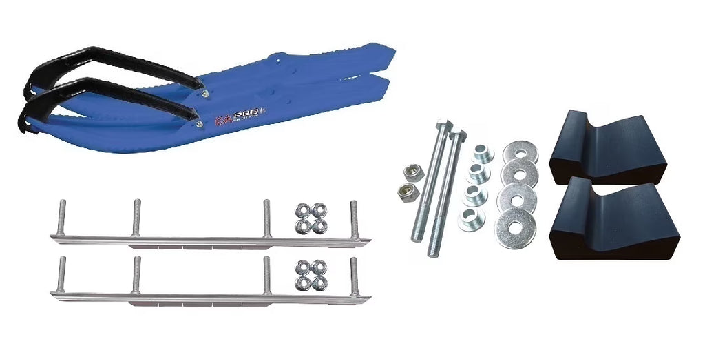 Blue Snowmobile Skis with 7.5" Shaper Bars Complete Kit V639285