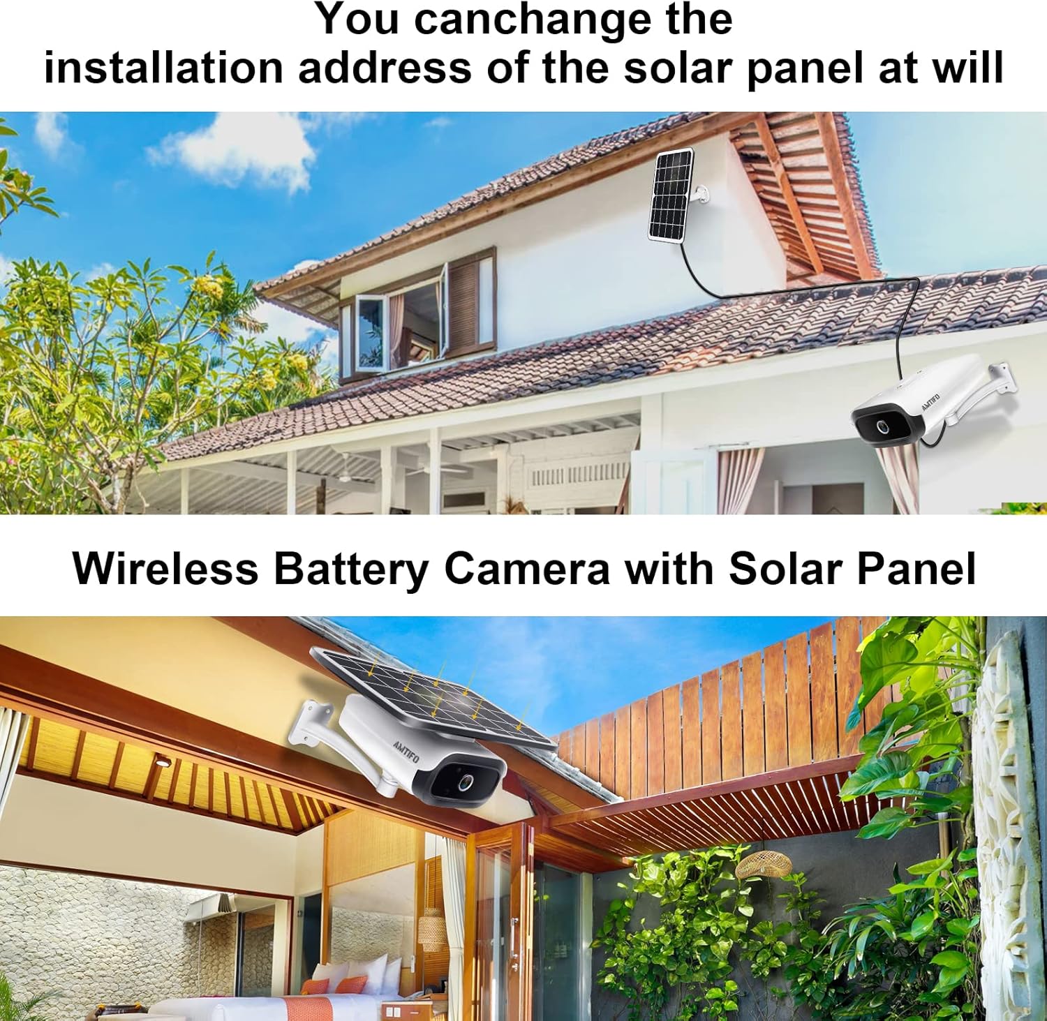 Wireless Outdoor Solar WiFi Surveillance Camera System with Two Way Audio and Night Vision W6118