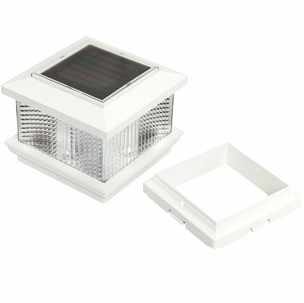 2 Pack Solar LED Post Cap Light with Wood Post Adapter O88981