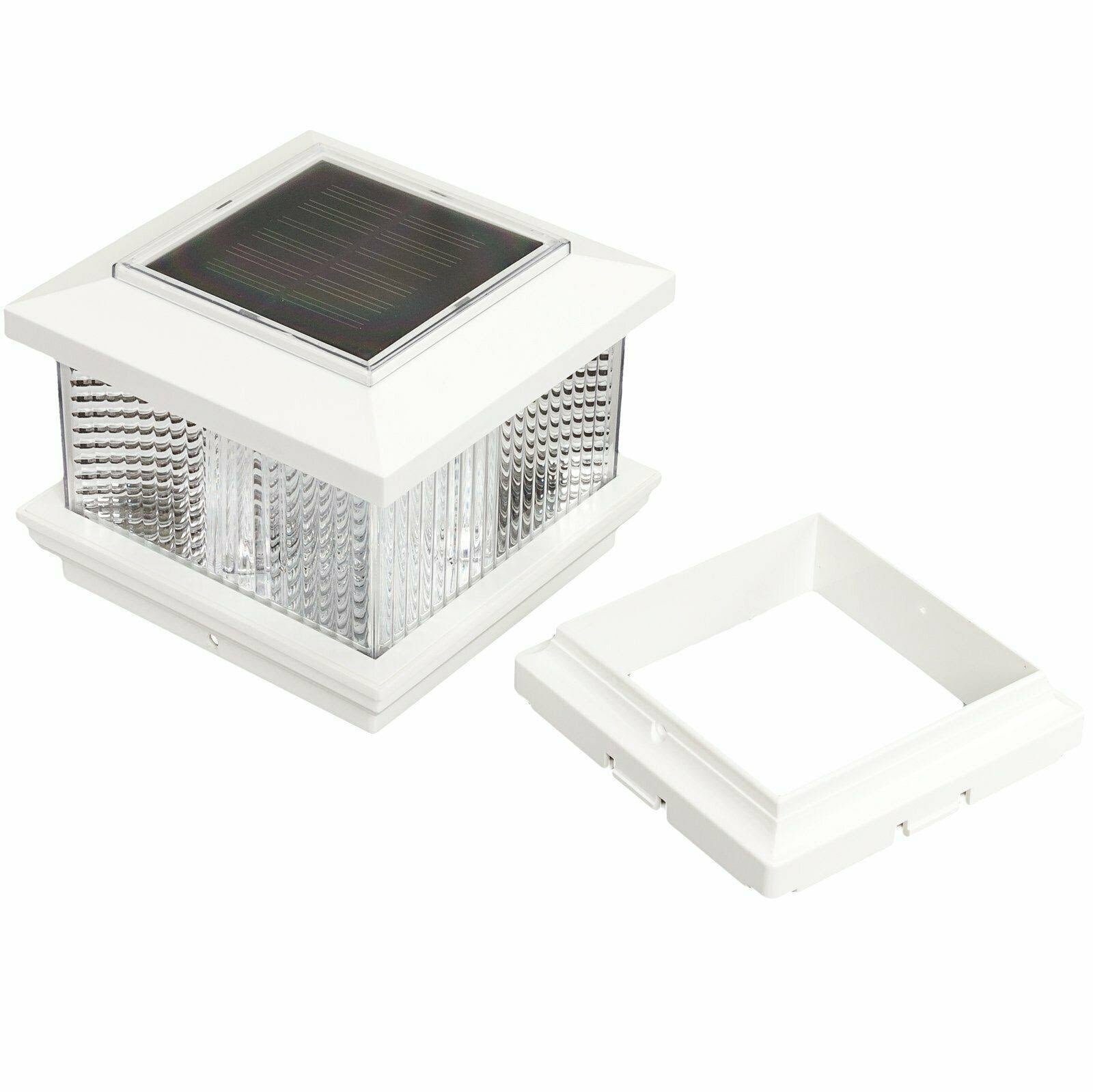 2 Pack Solar LED Post Cap Light with Wood Post Adapter O88981