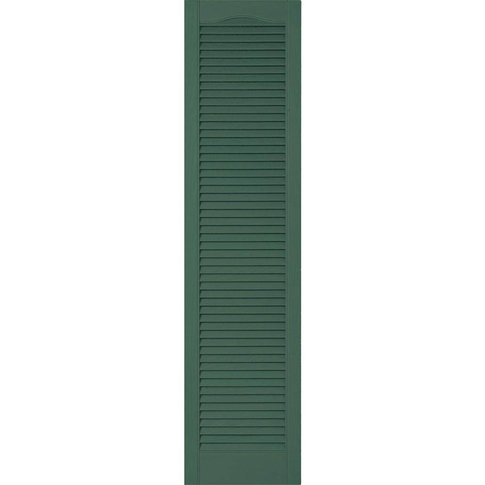 18 inchw x 59 inchh Vinyl Open Louver Shutters with Shutter-Loks, Forest Gre Q24599
