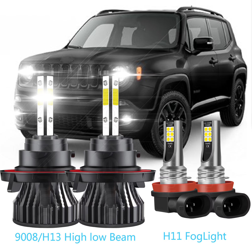 White LED Headlights Combo Bulbs Q778408