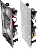 In Wall 8" Speakers Pair with Silk Dome Tweeter and Trimless Magnetic Grill S847648