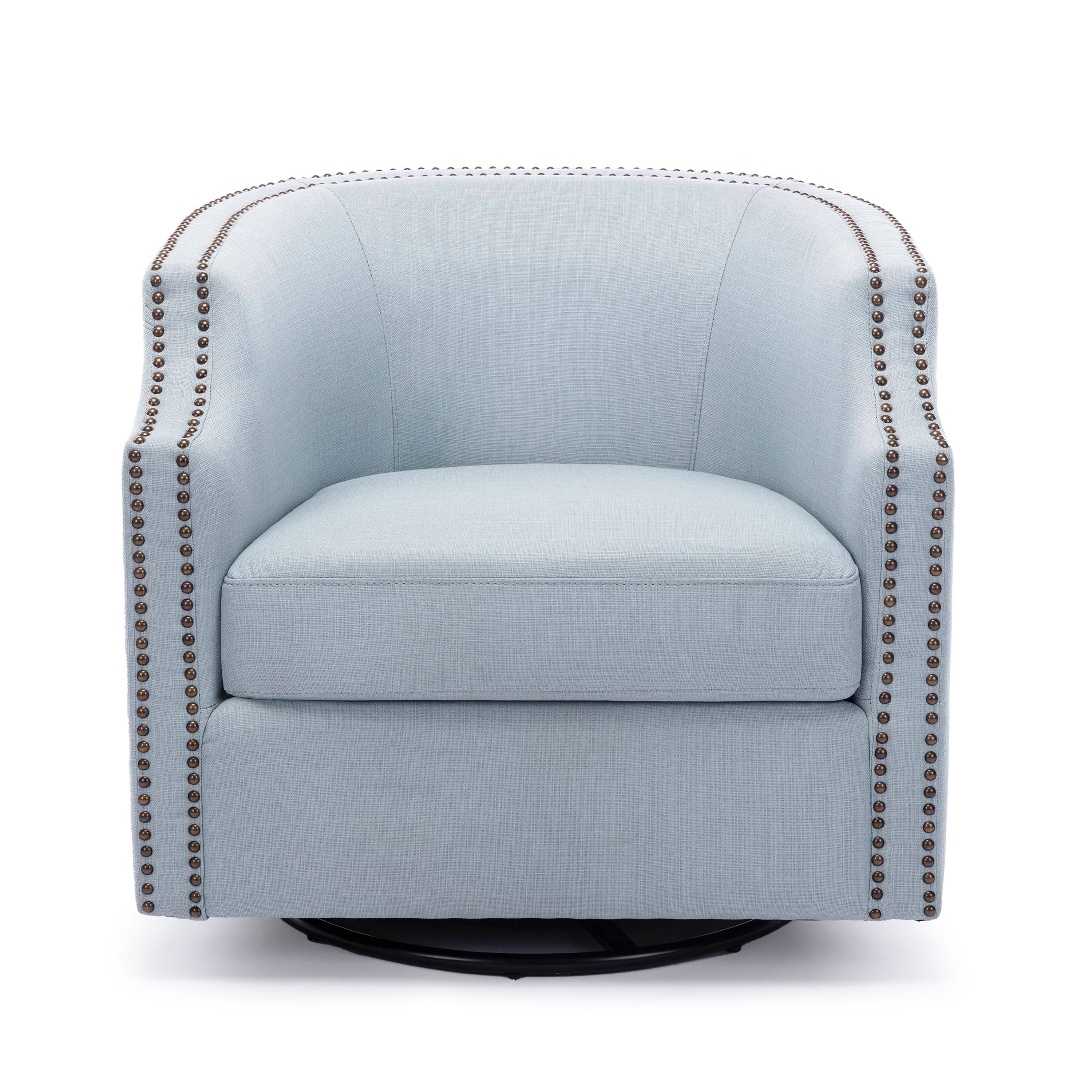 Sky Blue Swivel Barrel Chair O69440