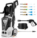Electric Pressure Washer with Hose Reel, 1800W, 5 Nozzles, Built-in Detergent Tank D9854