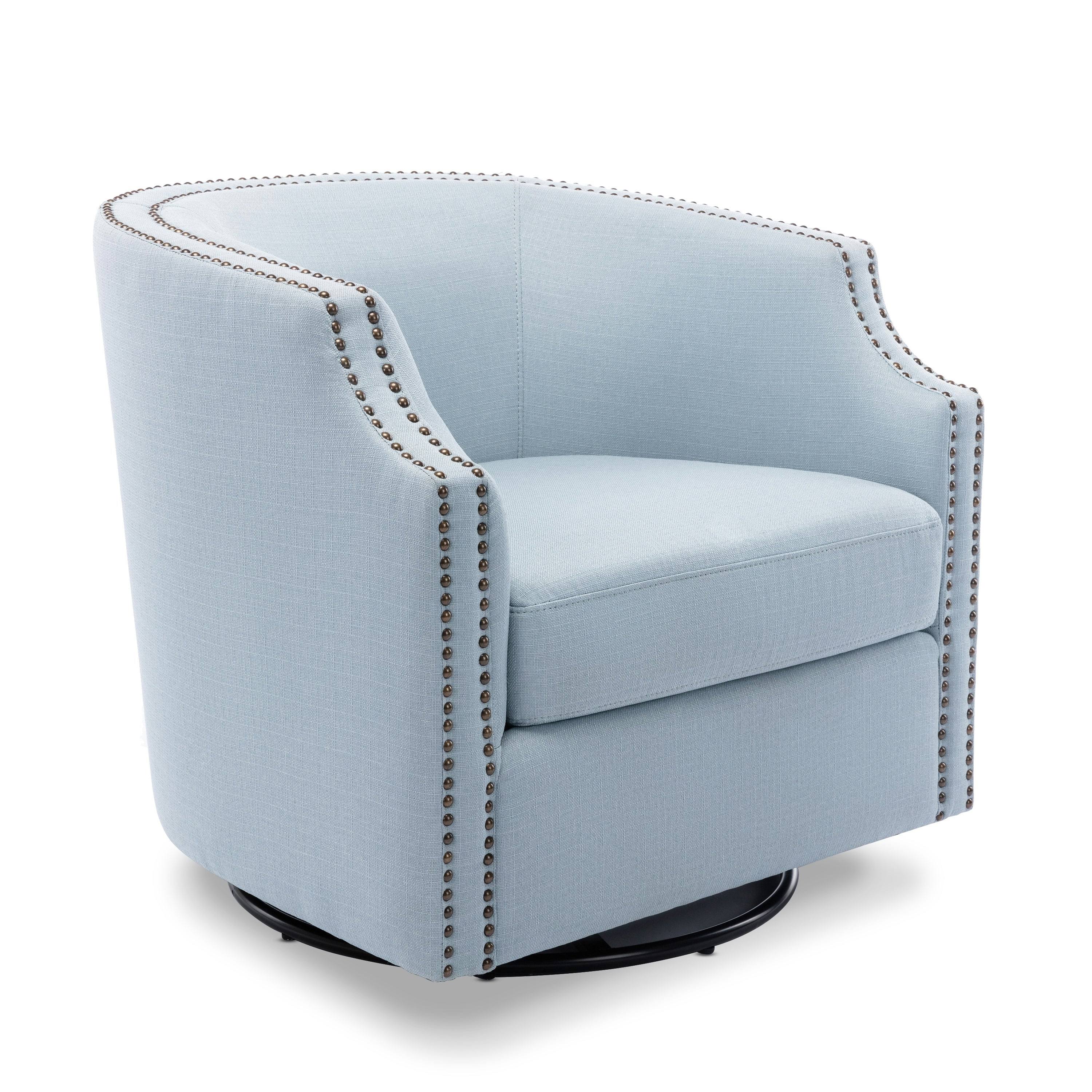 Sky Blue Swivel Barrel Chair O69440