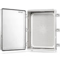 Clear Hinged Cover Junction Box with Mounting Plate, IP67 Waterproof ABS Plastic Grey U6795