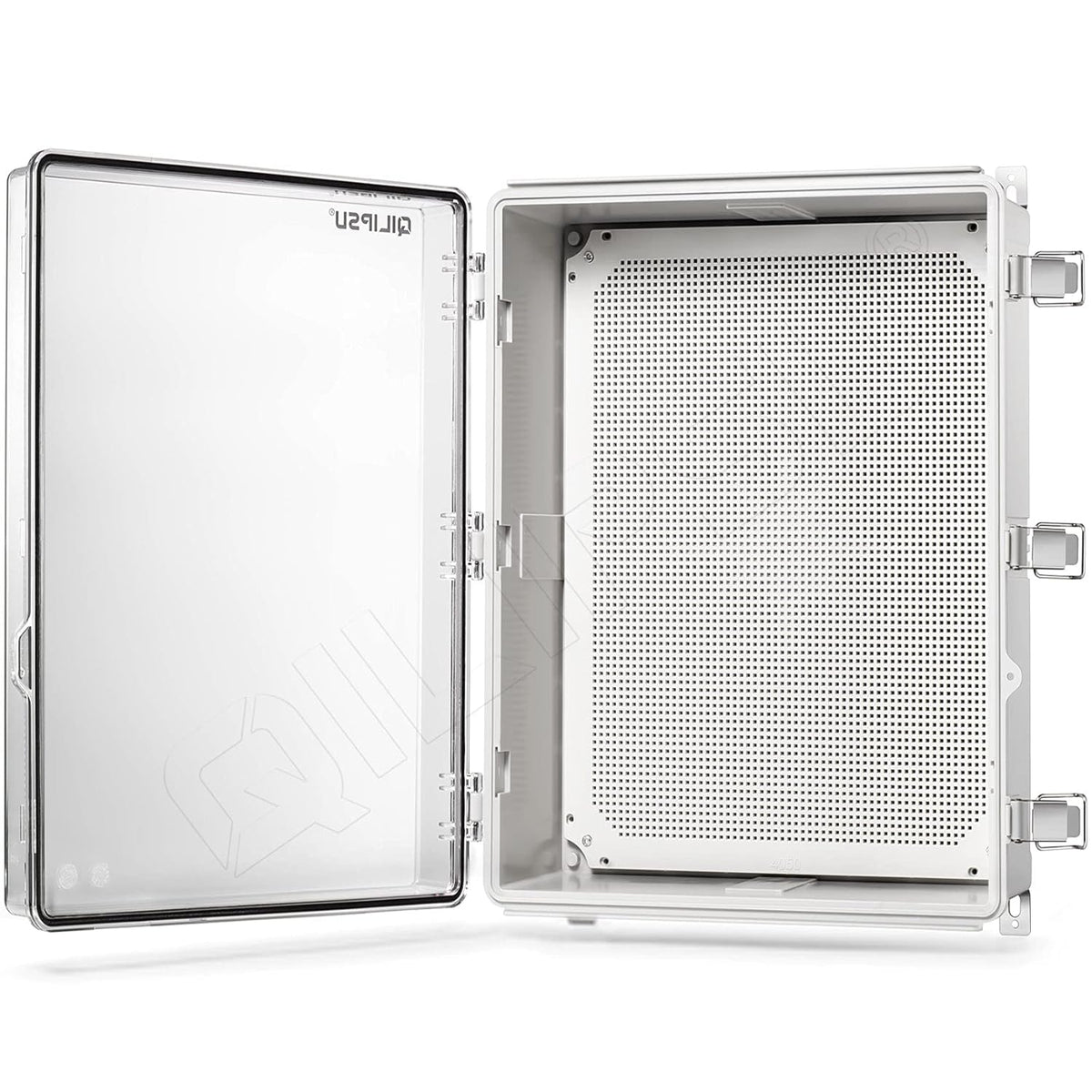 Clear Hinged Cover Junction Box with Mounting Plate, IP67 Waterproof ABS Plastic Grey U6795