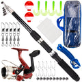 Fishing Rod and Reel Combo with Carry Case 36pcs Fishing Tackle Set Telescopic Fishing Rod Pole with Reel Lures Float Hooks Accessories J486