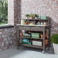 French Gray Outdoor Bar Serving Cart S73135