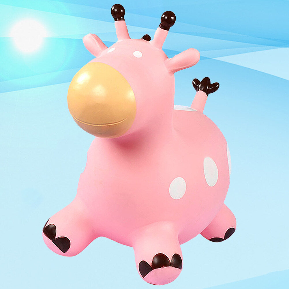 Inflatable Jumping Horse Toy with Air Pump (Pink) U541