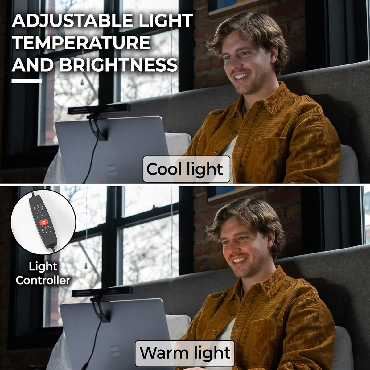 Video Conference Lighting for Monitor and Laptop, USB-C, Single Kit V494853