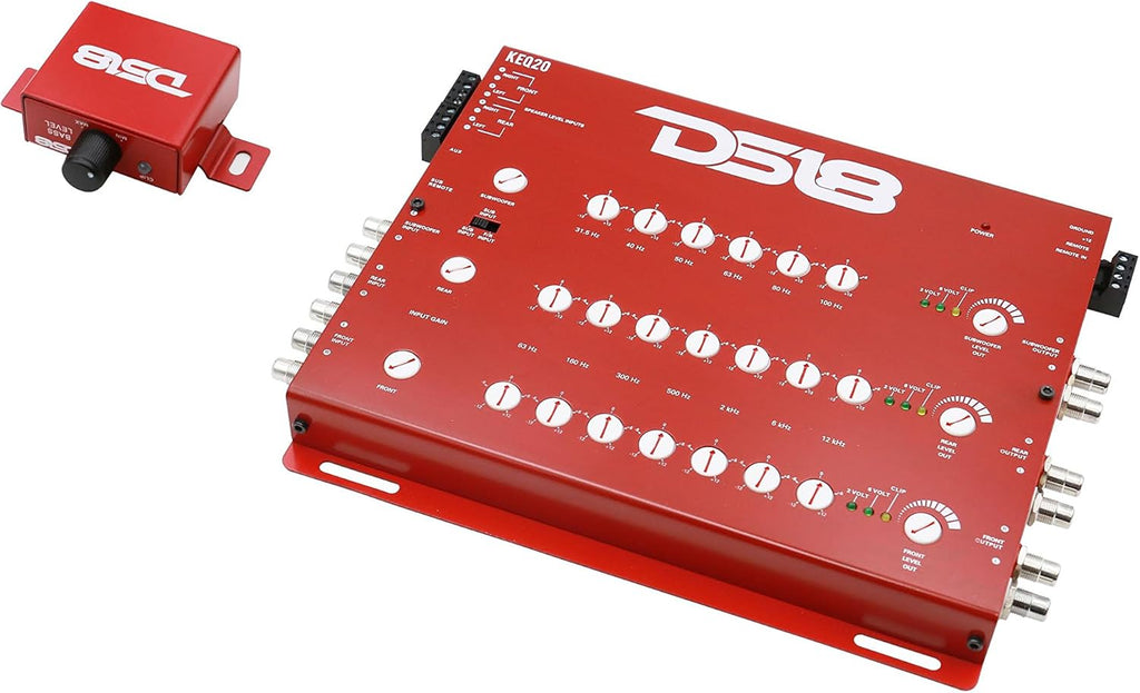 20 Band Pre-Amp Equalizer with 6 Channel Line Driver & Remote Subwoofer Control, RED J84494