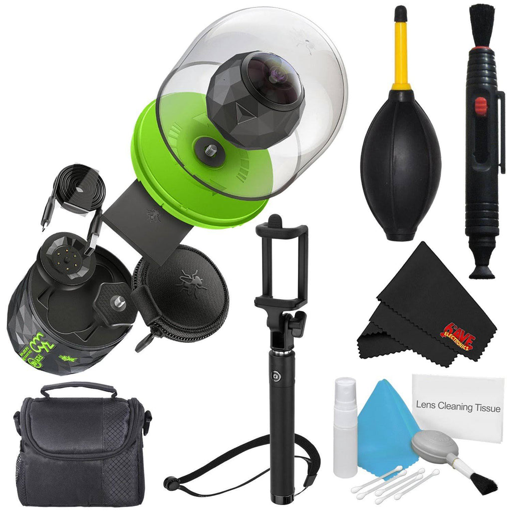 4K Video Camera with Selfie Stick and Microfiber A300289