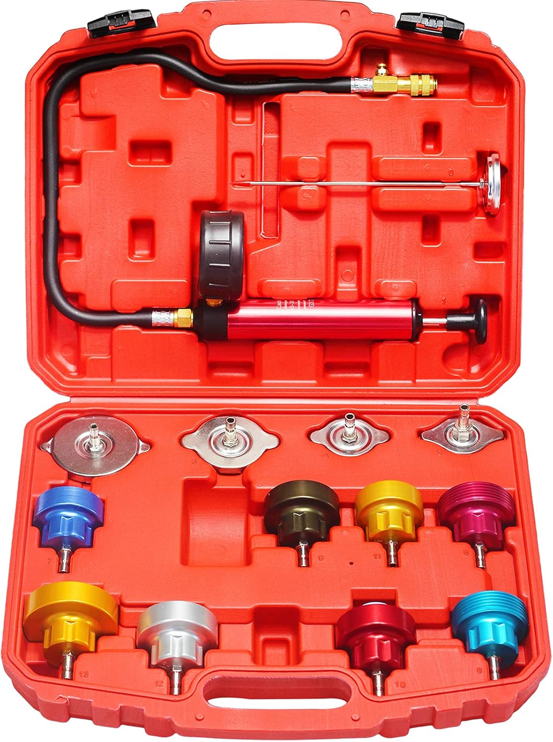 Radiator Pressure Tester Kit with 12 Pcs Universal Adapters N3911