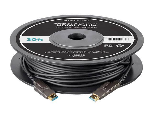 Black 30 Feet Fiber Optic HDMI Cable H6297