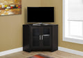 Cappuccino Corner TV Stand with Glass Doors, Brown Z3207