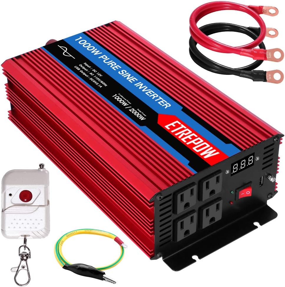 3000 Watt Pure Sine Wave Power Inverter 12V DC to 110V AC L7902