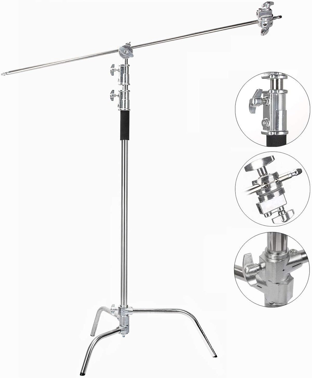 C Stand Heavy Duty 100% Metal Max 10.8ft/330cm with Holding Arm Boom Arm 2 Pcs Grip Head F978