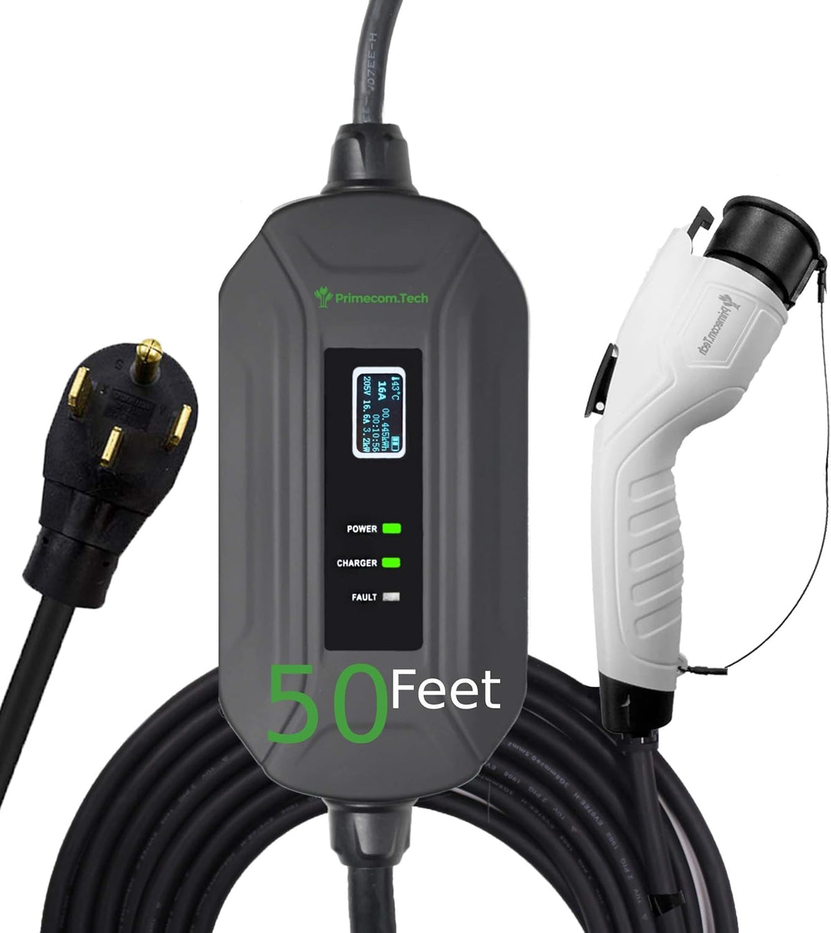 Portable Level 2 Electric Vehicle Charger, 16Amp, 35 Feet P3777
