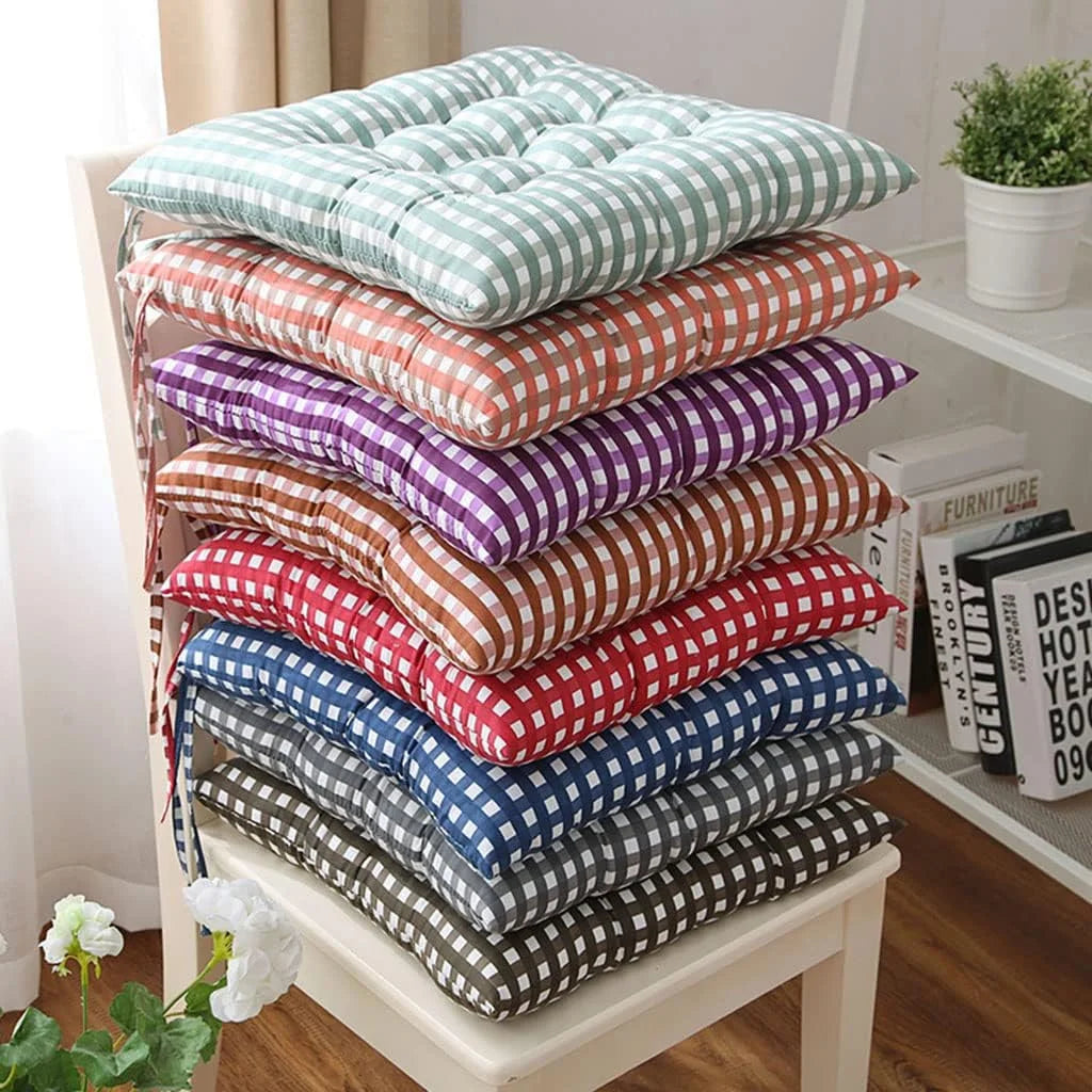 4 Pack Square Non-Slip Thicken Seat Cushion Pads with Ties E1335