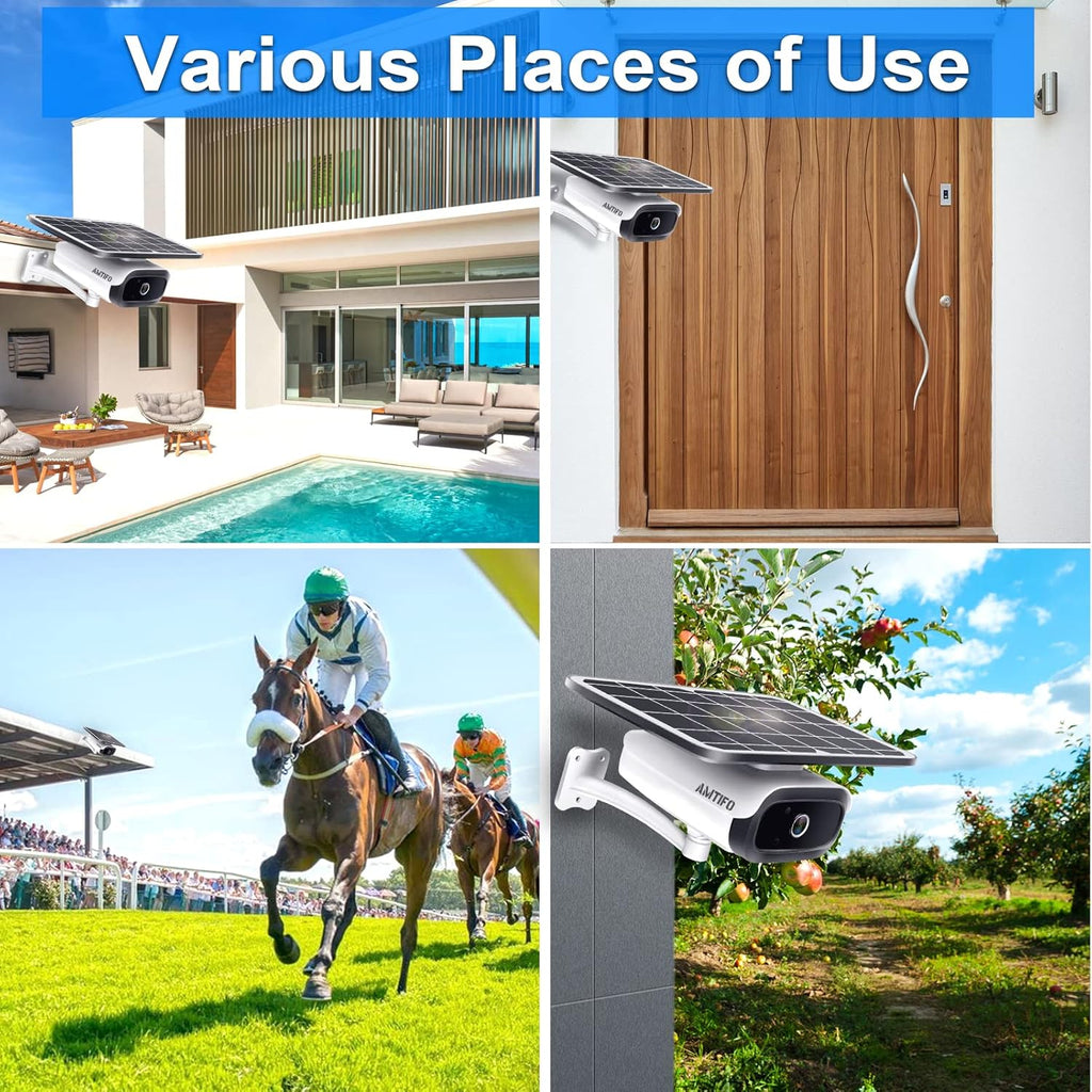 Wireless Outdoor Solar WiFi Surveillance Camera System with Two Way Audio and Night Vision W6118