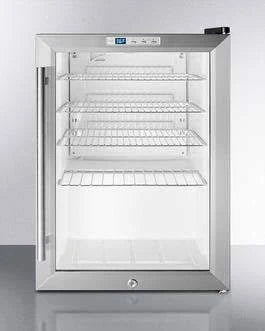 Black Cabinet Reach-In Refrigerated Merchandiser with LED Light, 2.5 Cu. ft N6482
