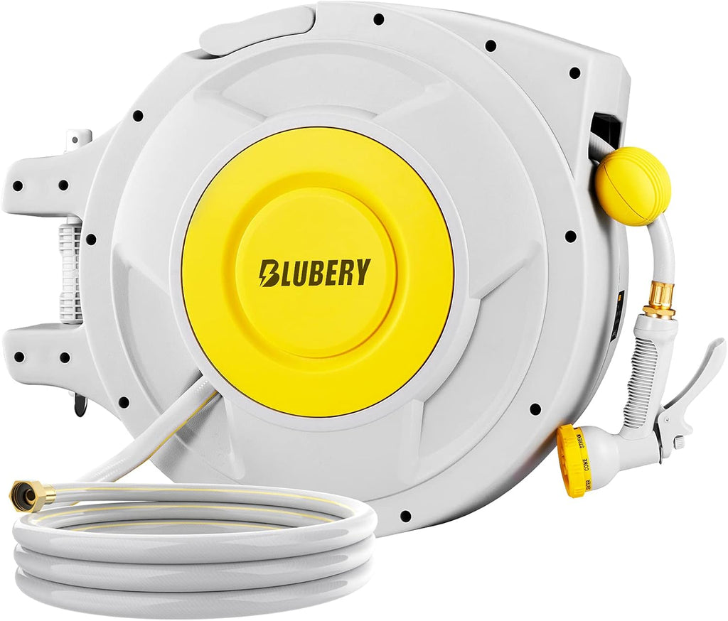 Retractable Garden Hose Reel with 8 Pattern Spray Nozzle W4385