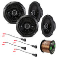 4x 6.5" 240 Watt 2-Way Coaxial Speakers, Speaker Harness, 16 Gauge 50 Foot Speaker Wire F691778