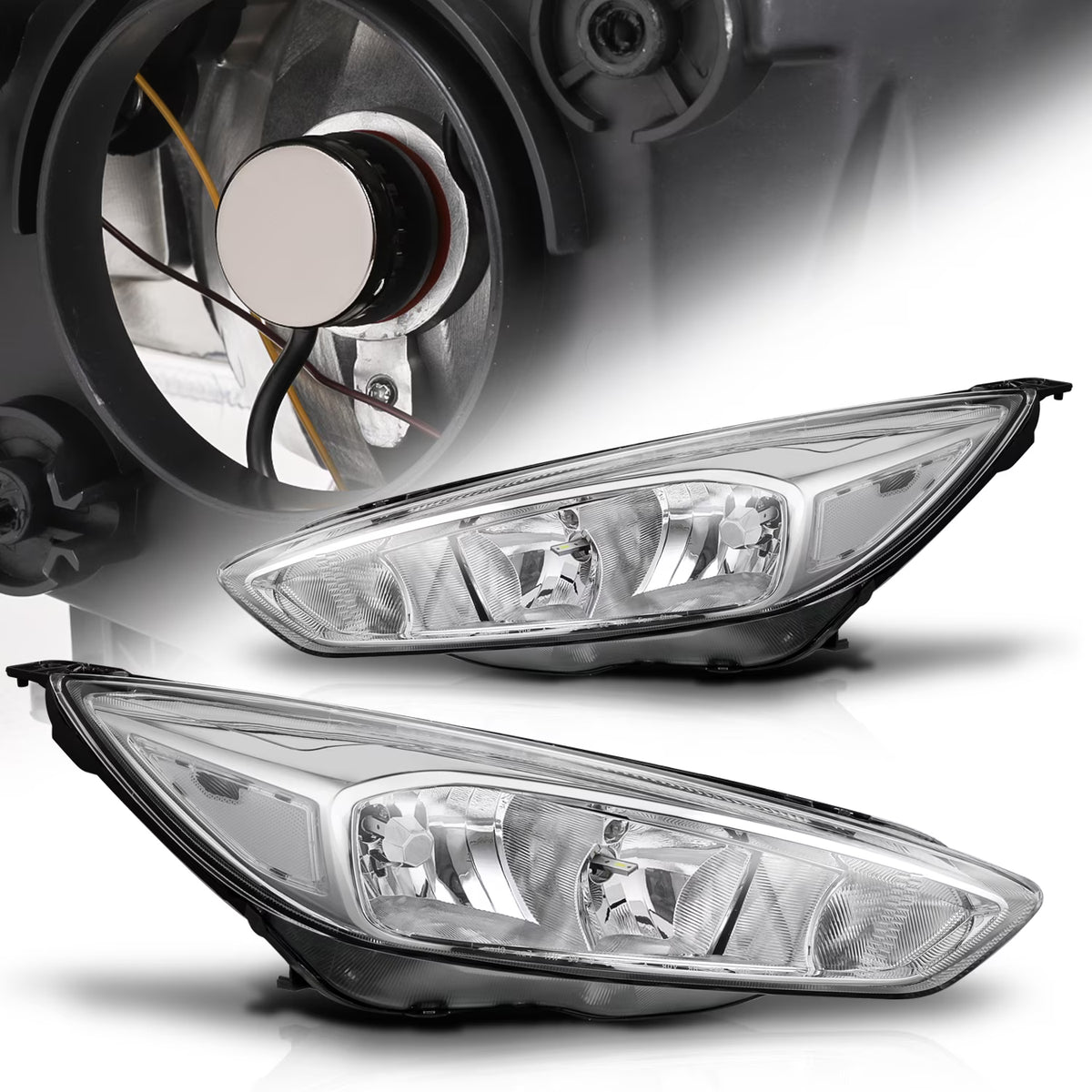 1 Pair Headlight Assembly with Pre-Assembled LED Bulbs I1124
