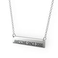 Sterling Silver Bar Pendant Necklace T693263