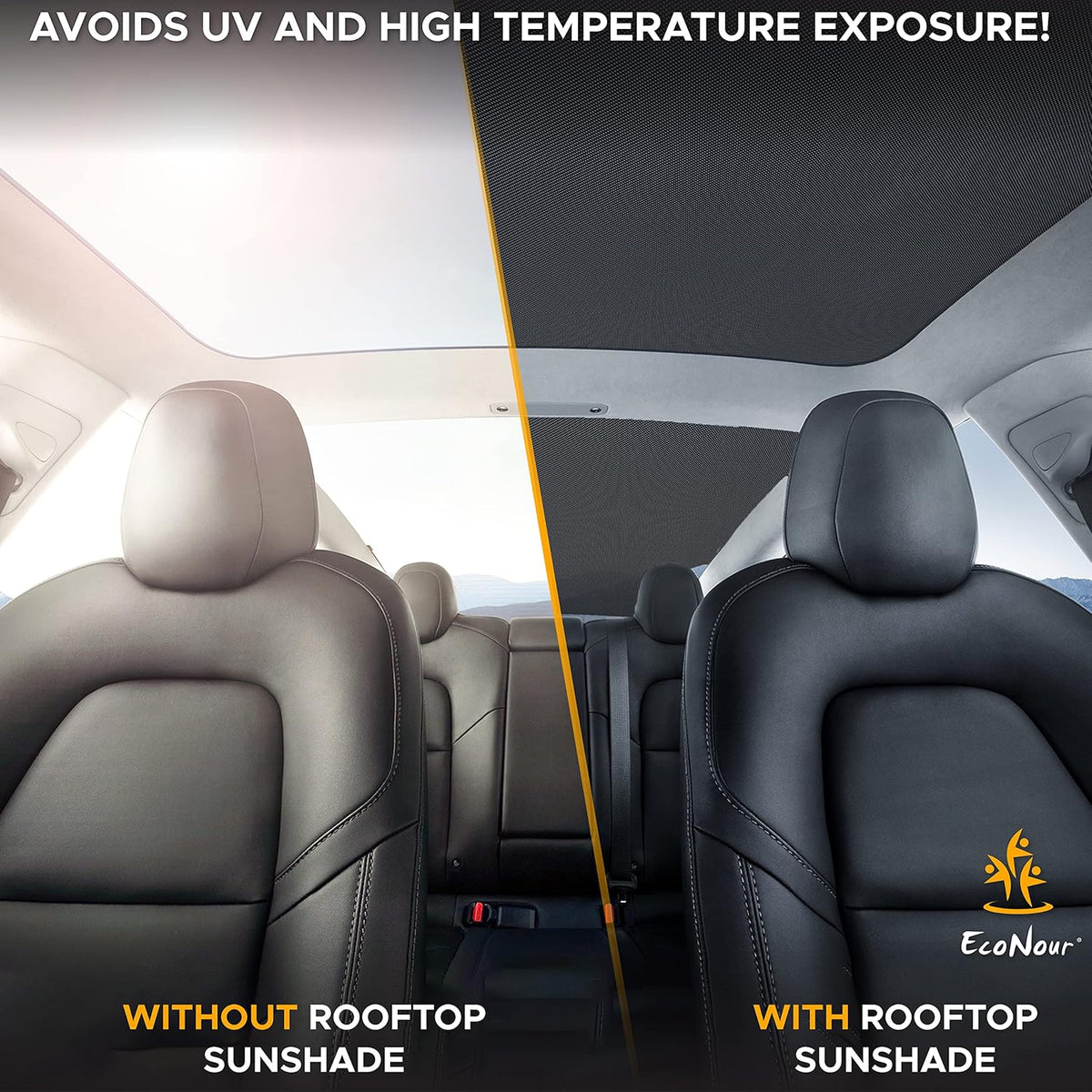 Foldable Sunroof Shade Cover with Heat Insulation Film, Pack of 2 X311