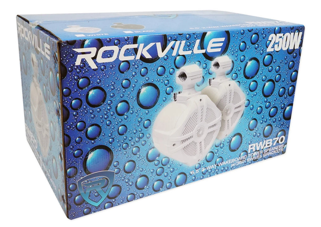 White 6.5" 250w Marine Wakeboard Tower Speakers C937