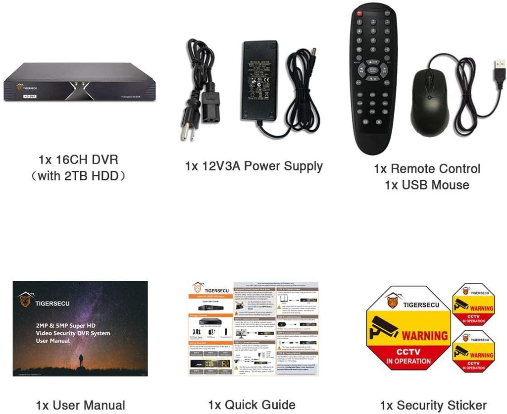 16-Channel Hybrid 4-in-1 DVR Security Recorder with 2TB Hard Drive W459701