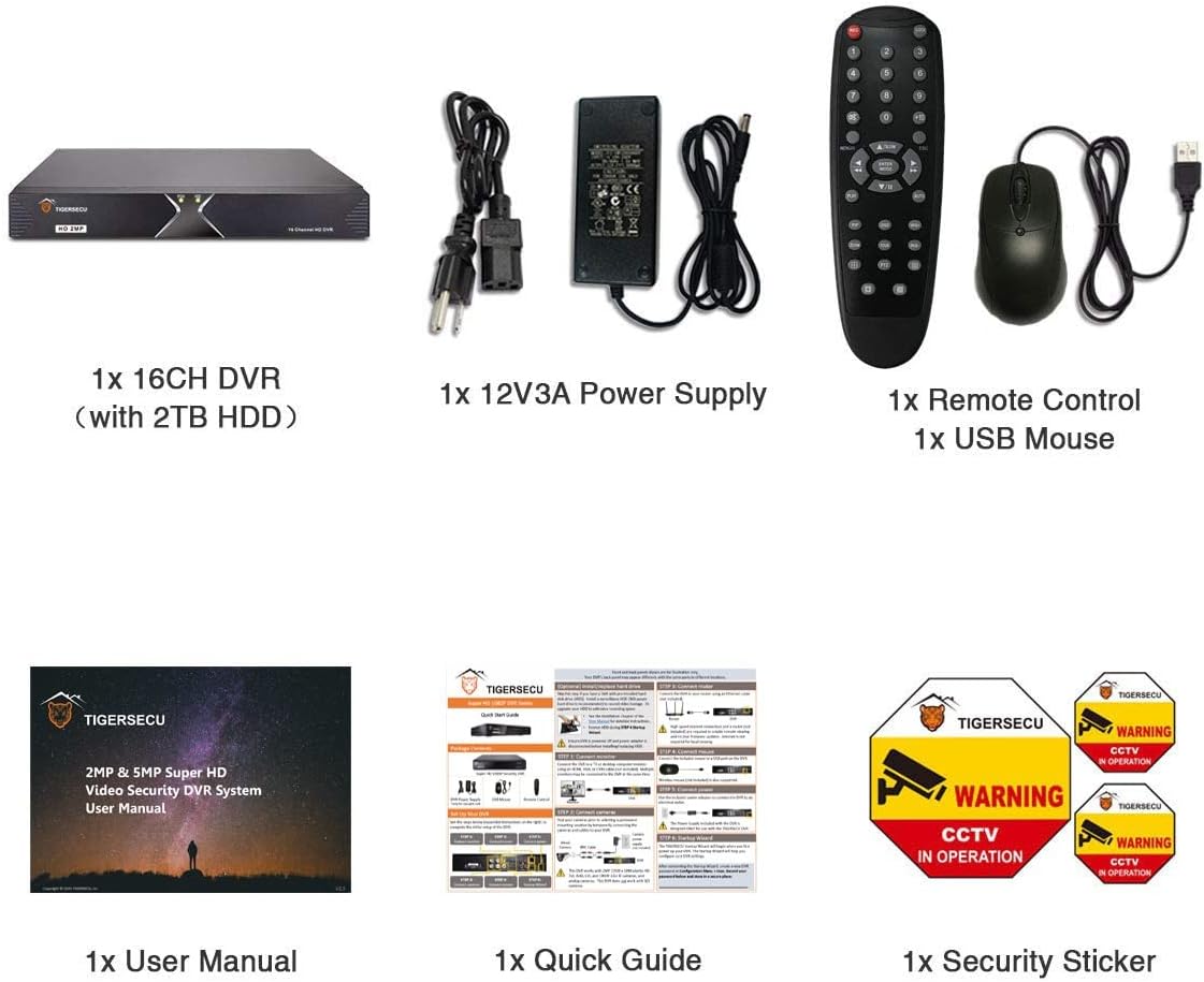 16-Channel Hybrid 4-in-1 DVR Security Recorder with 2TB Hard Drive W459701